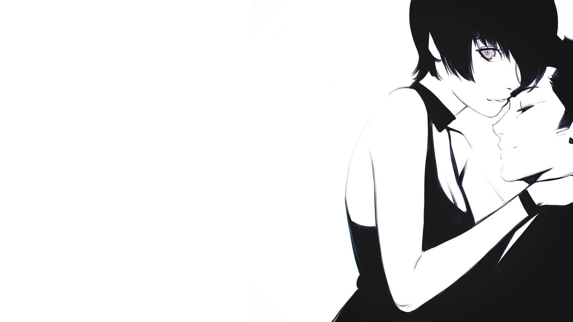 Phong cảnh thành phố Anime đơn sắc Hình nền