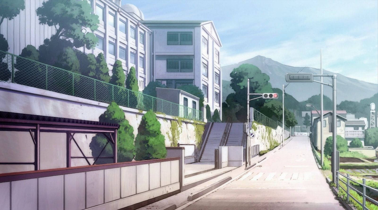 Phong cảnh trường học anime Saki Kiyosumi High School Hình nền