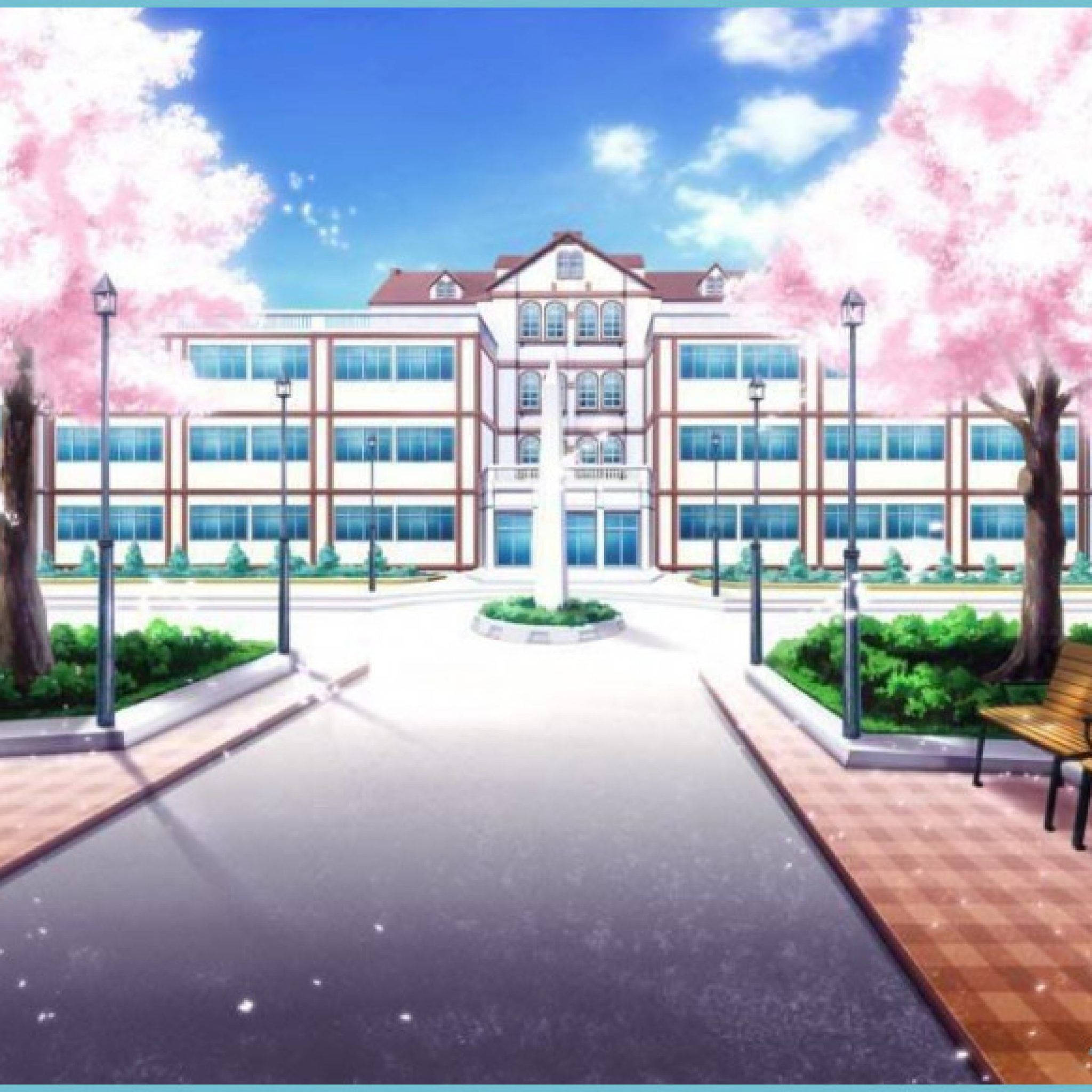 Phong cảnh trường học anime Amanogawa Templar High School Hình nền