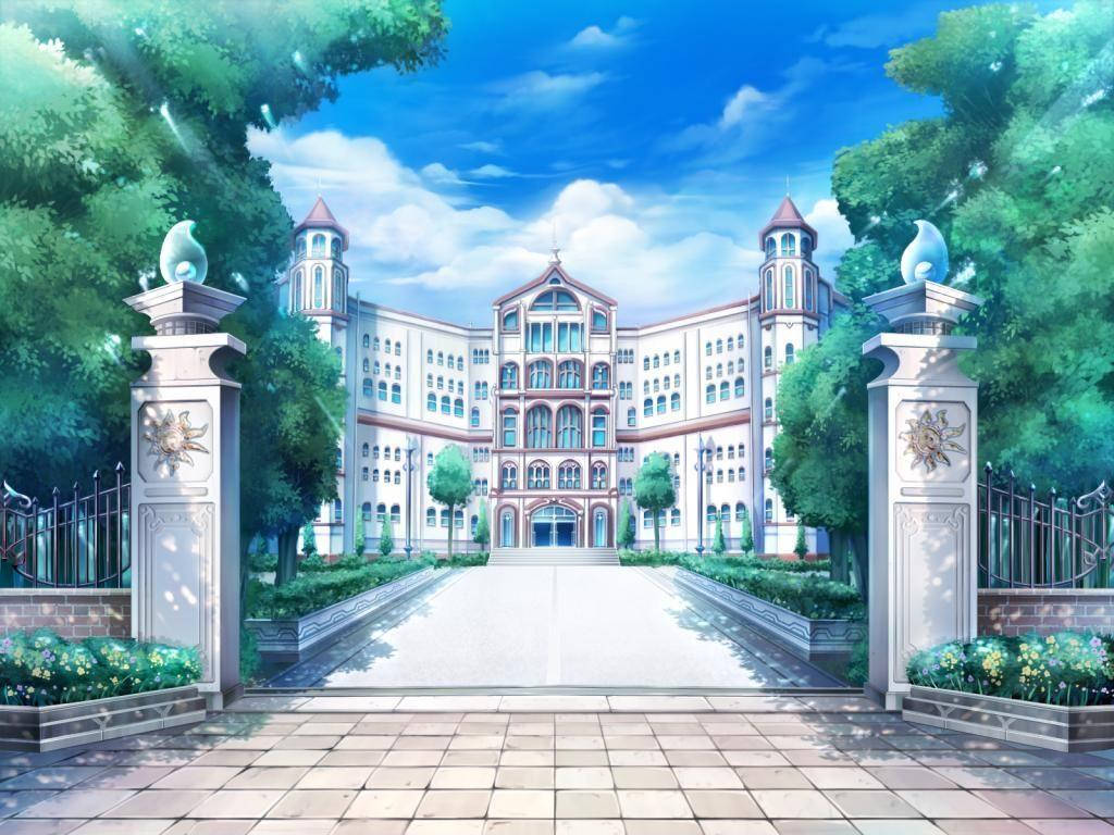 Phong cảnh trường học Anime Học viện Yumesaki Hình nền