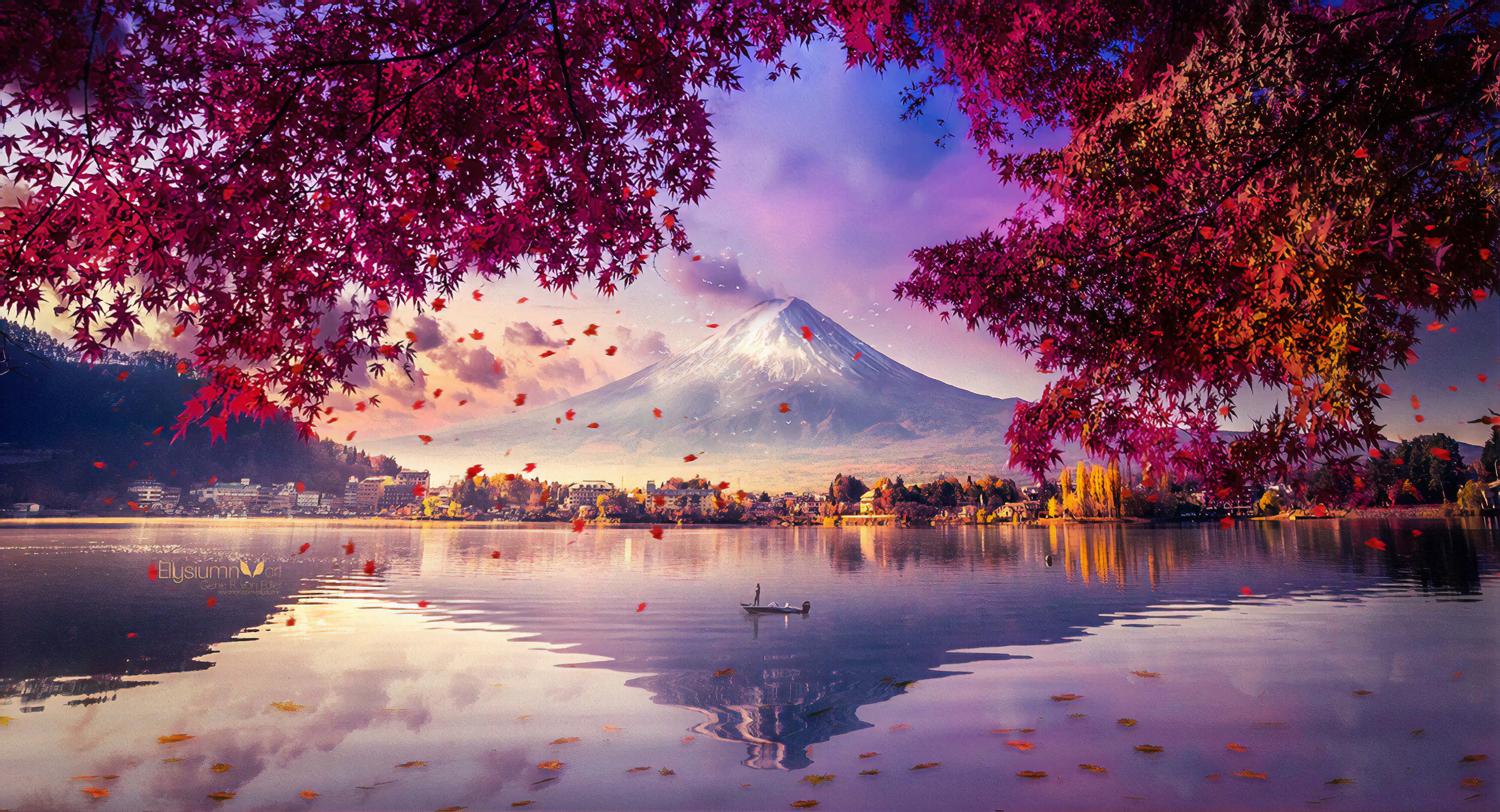 Phông nền Hồ Phú Sĩ 4K Hình nền