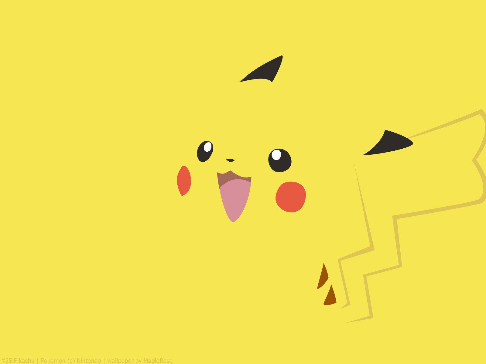 Hình nền Pikachu hòa vào nền vàng nhạt.