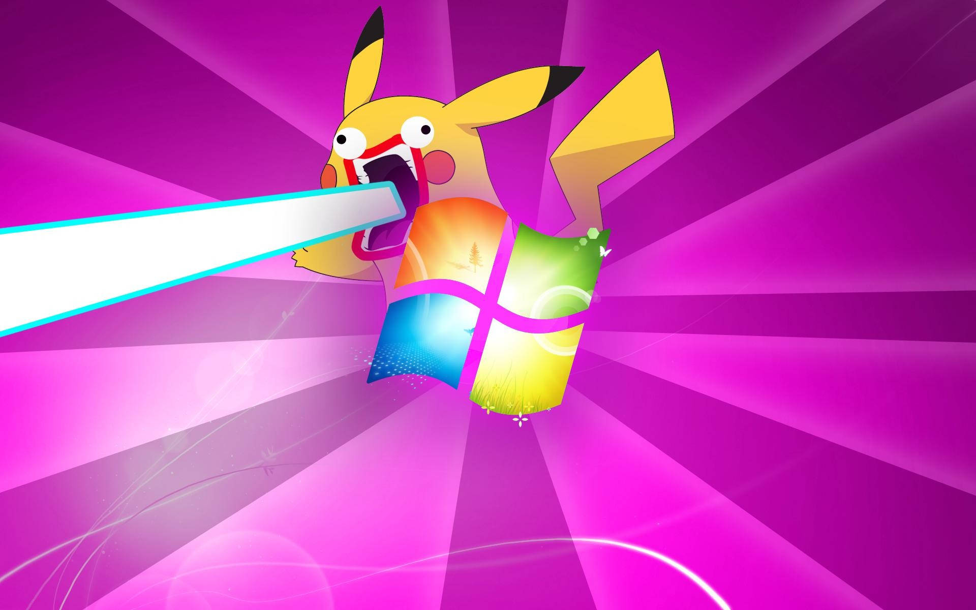 Pikachu Hài Hước Trên Windows Hình nền