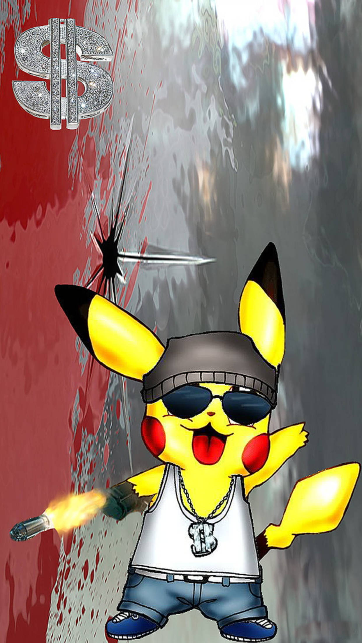 Pikachu khoác lên mình phong cách xã hội đen trong nghệ thuật hoạt hình Hình nền