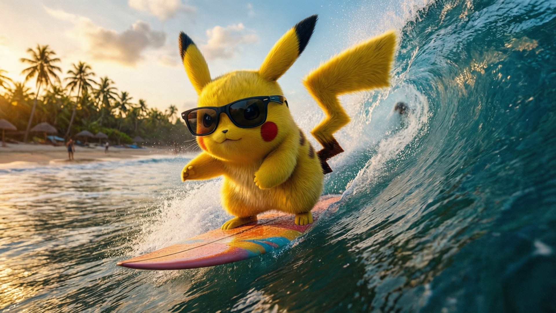 Pikachu lướt sóng Hình nền