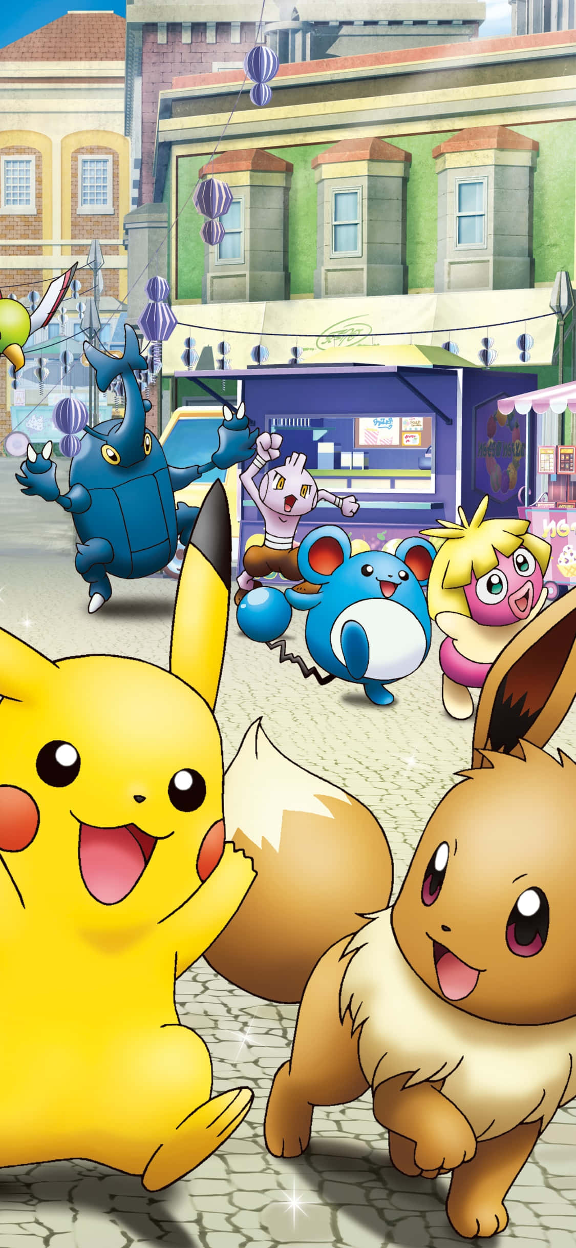 Pikachu và Eevee Gắn Kết Qua Sự Đáng Yêu Hình nền