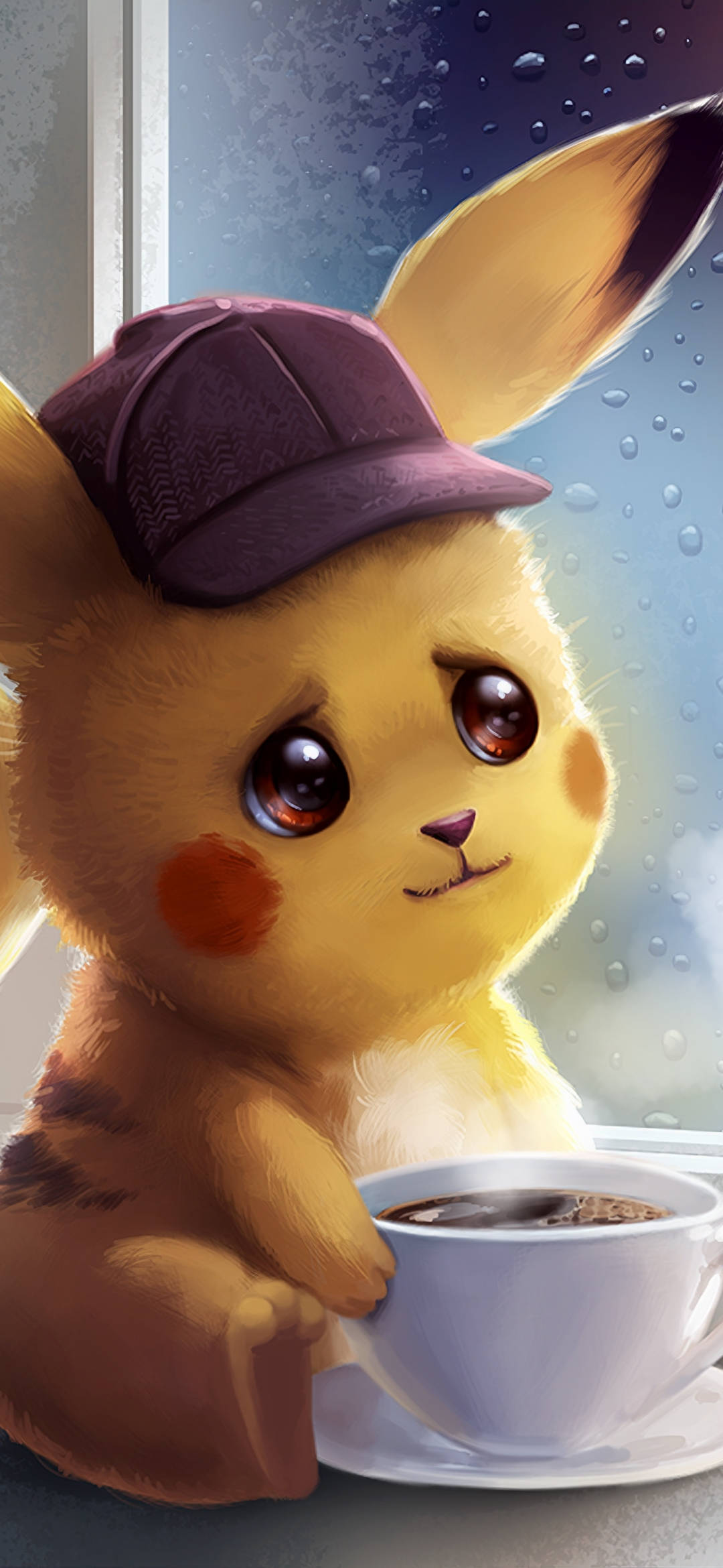 Pikachu với Tách Cà Phê Hình nền
