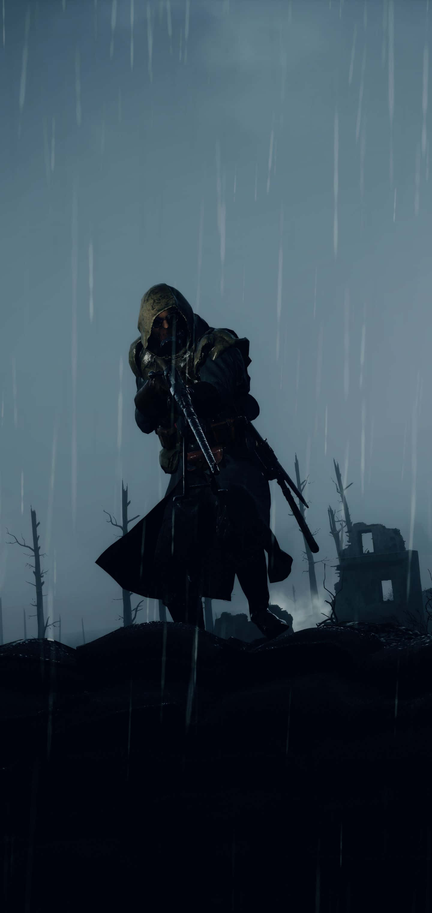 Pixel 3xl Battlefield 1 Nền Người Lính Đội Mũ Trong Mưa Hình nền