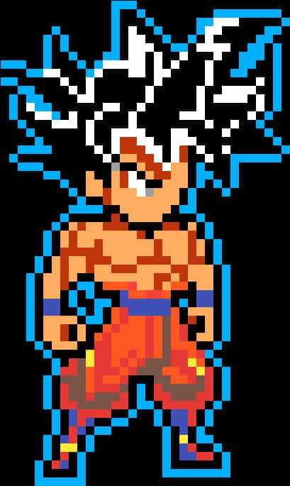 Pixel Art Goku Siêu Cấp Bản Năng Hình nền