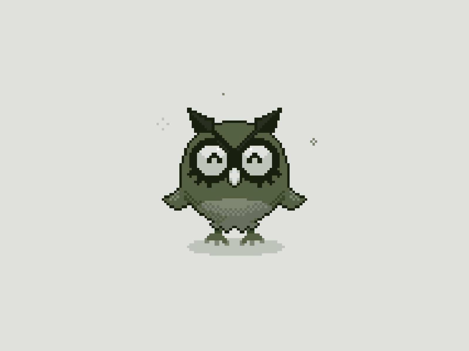 Pixel nghệ thuật đơn sắc của Pokémon Hoothoot Hình nền