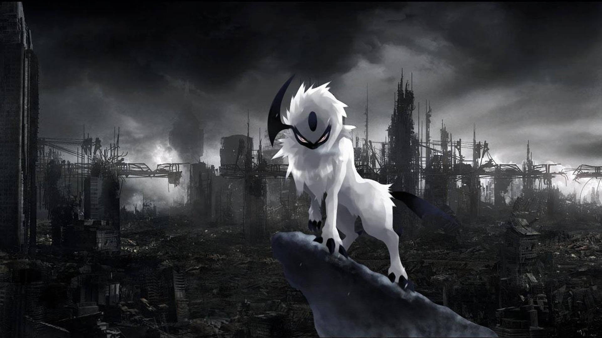Pokémon Absol phong cách anime tối tăm Hình nền