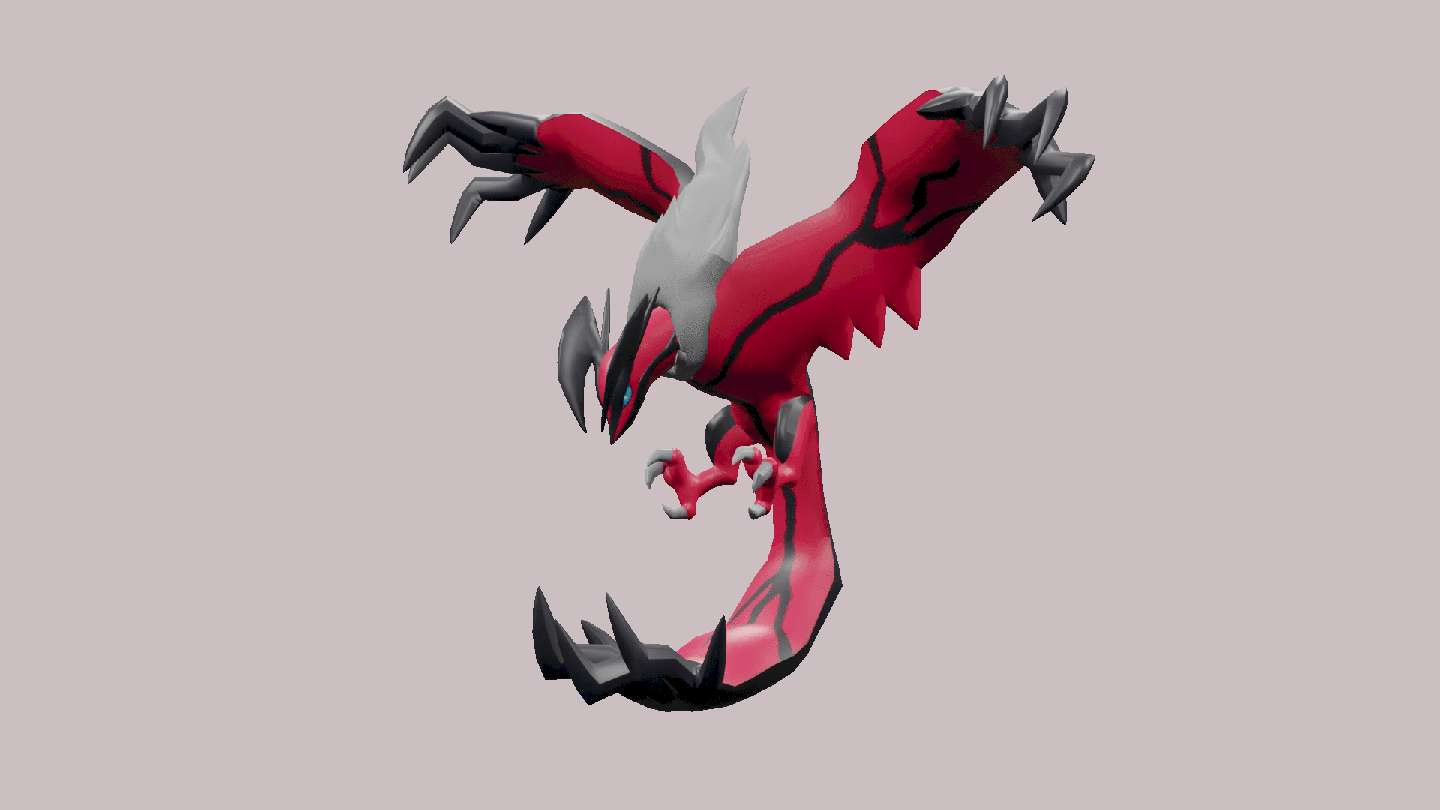 Pokemon huyền thoại Yveltal trên nền trắng Hình nền