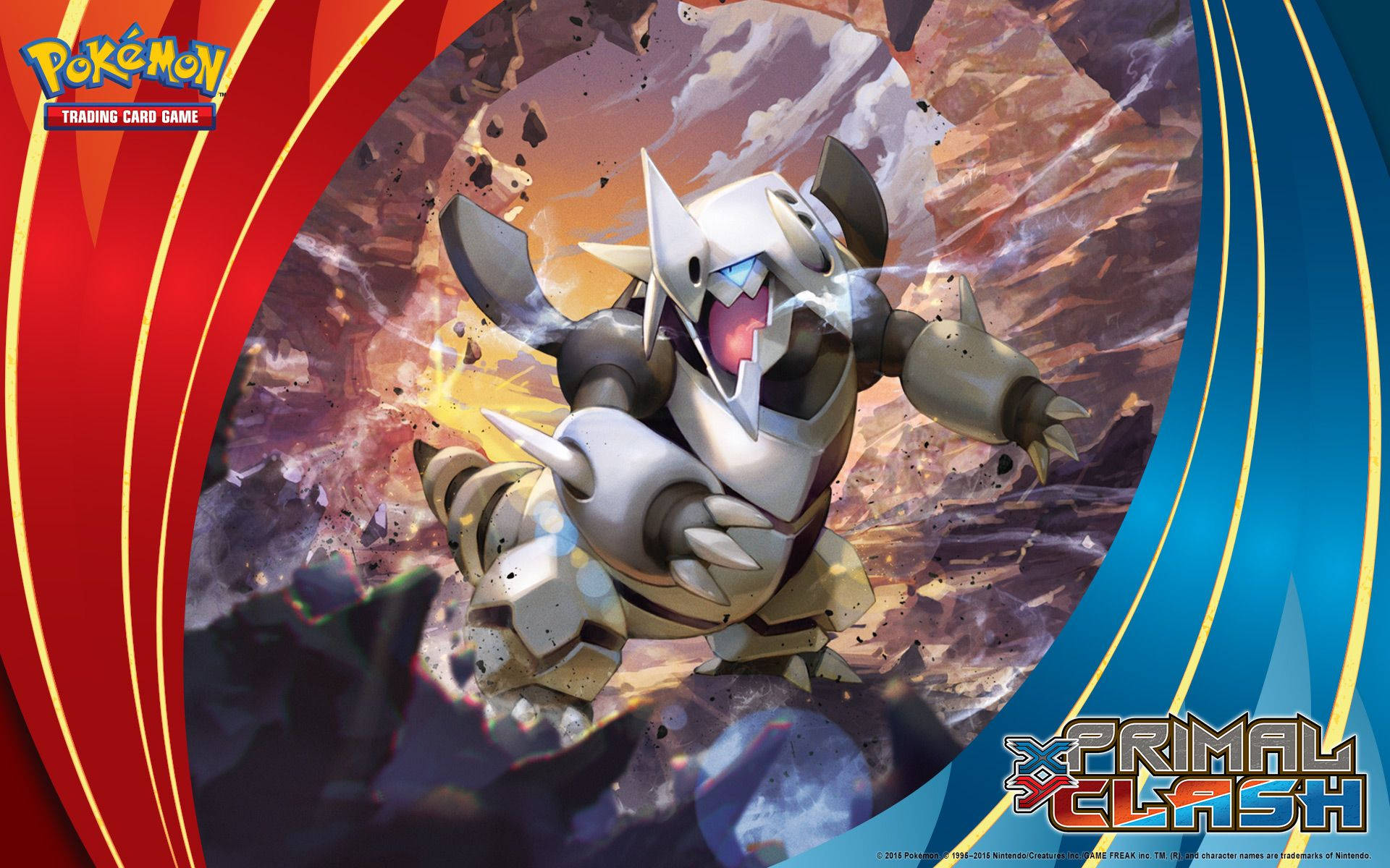 Pokemon kim loại đất chiến đấu trên chiến trường.