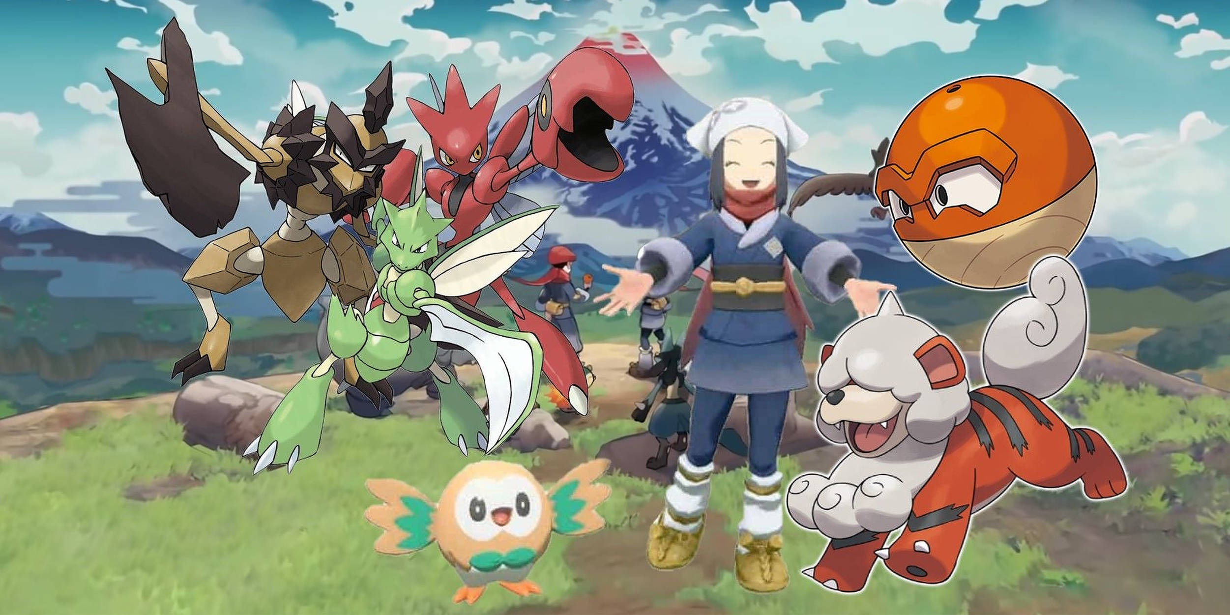 Pokemon Legends Arceus Akari mỉm cười Hình nền