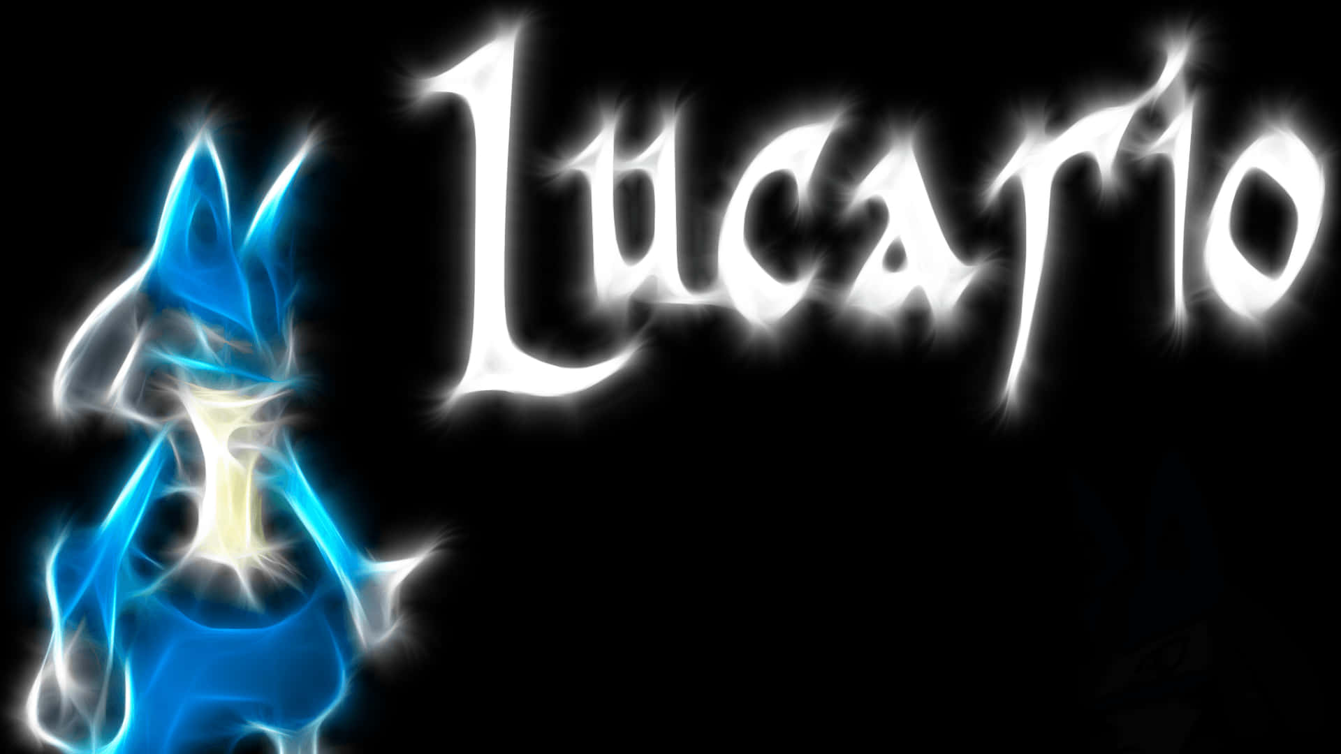 Pokemon Lucario phát sáng xanh trắng Hình nền