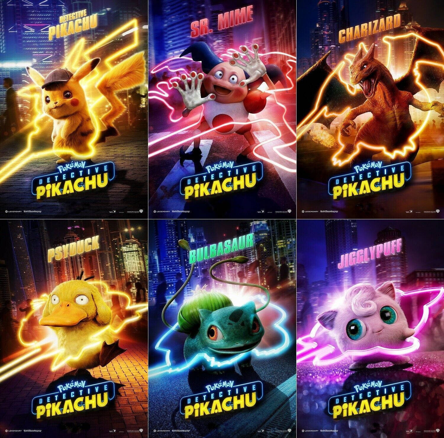 Pokemon Thám Tử Pikachu Áp Phích Nhiều Pokemon Khác Nhau Hình nền
