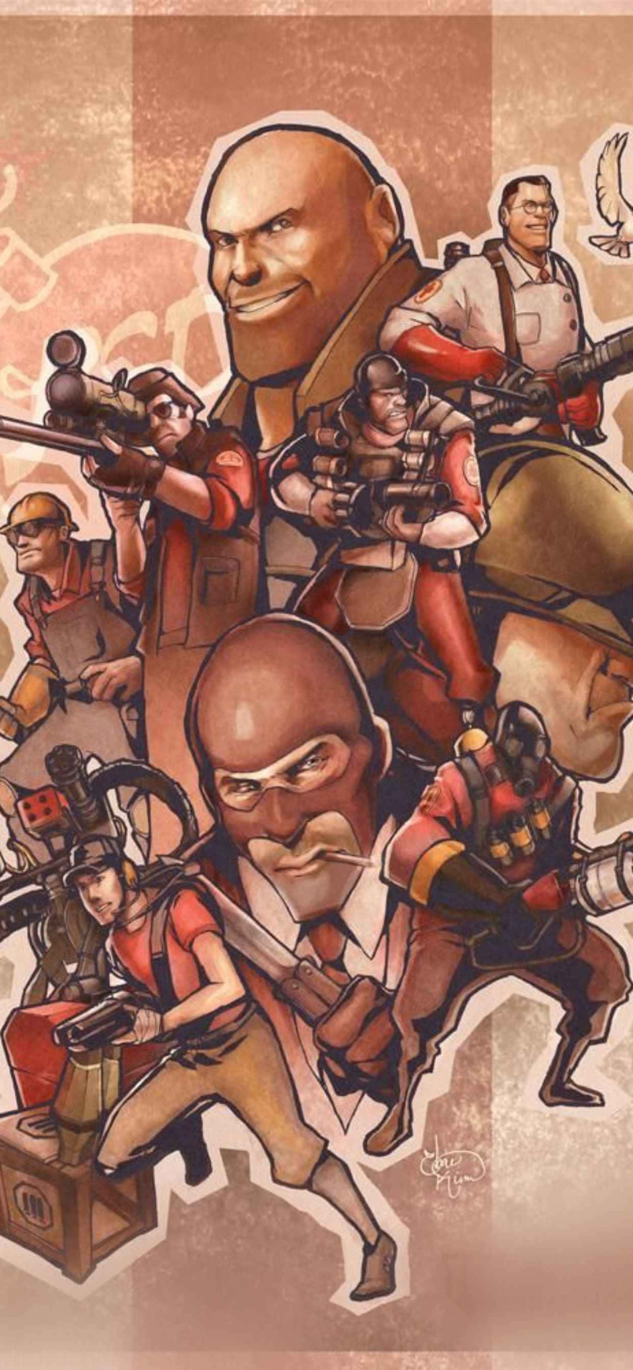 Hình Nền Pop Art Team Red iPhone Xs Max Team Fortress 2 Hình nền