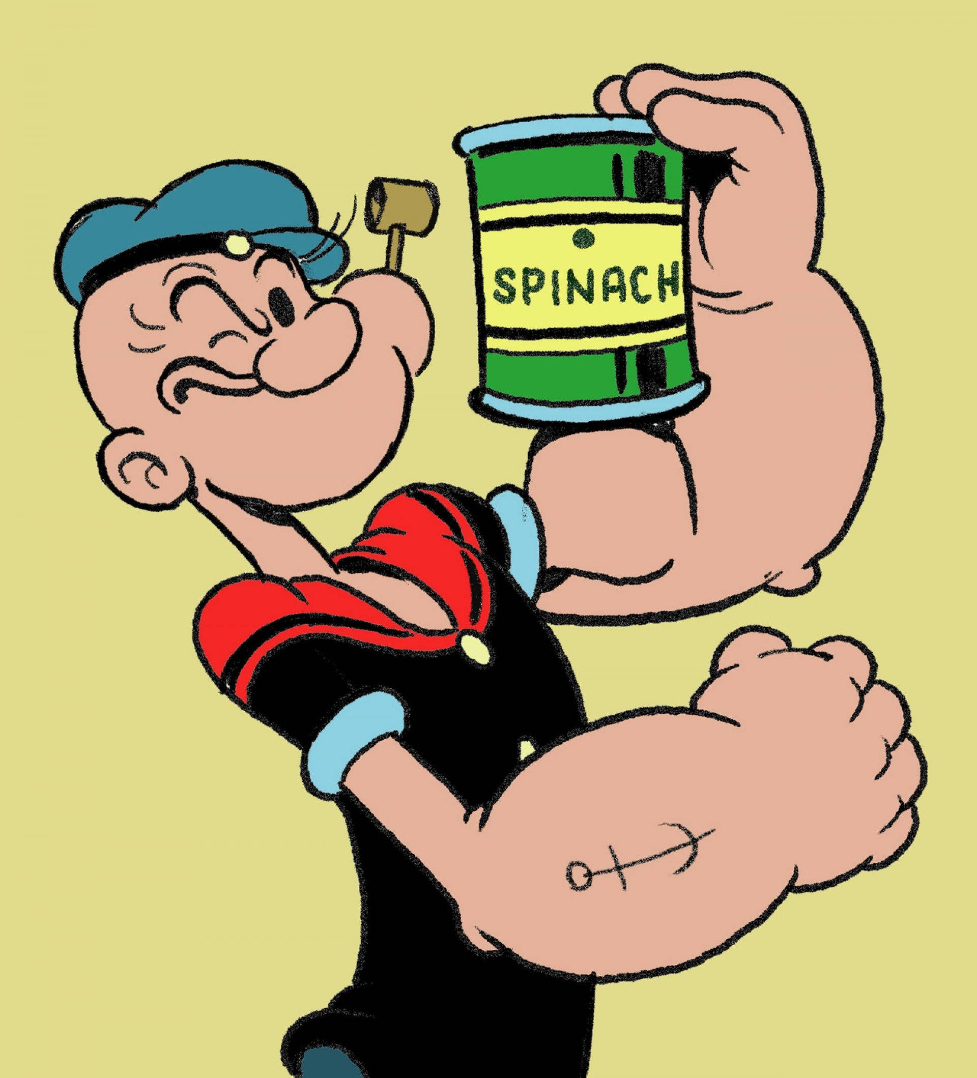 Popeye Xách Hộp Cải Bó Xôi Hình nền