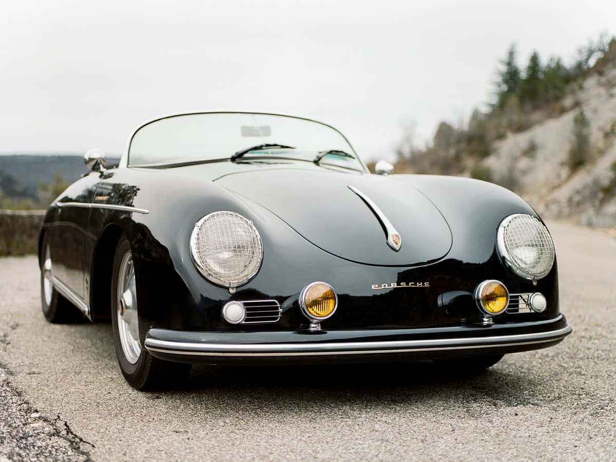 porsche 356 speedster - xe thể thao cổ điển màu đen Hình nền