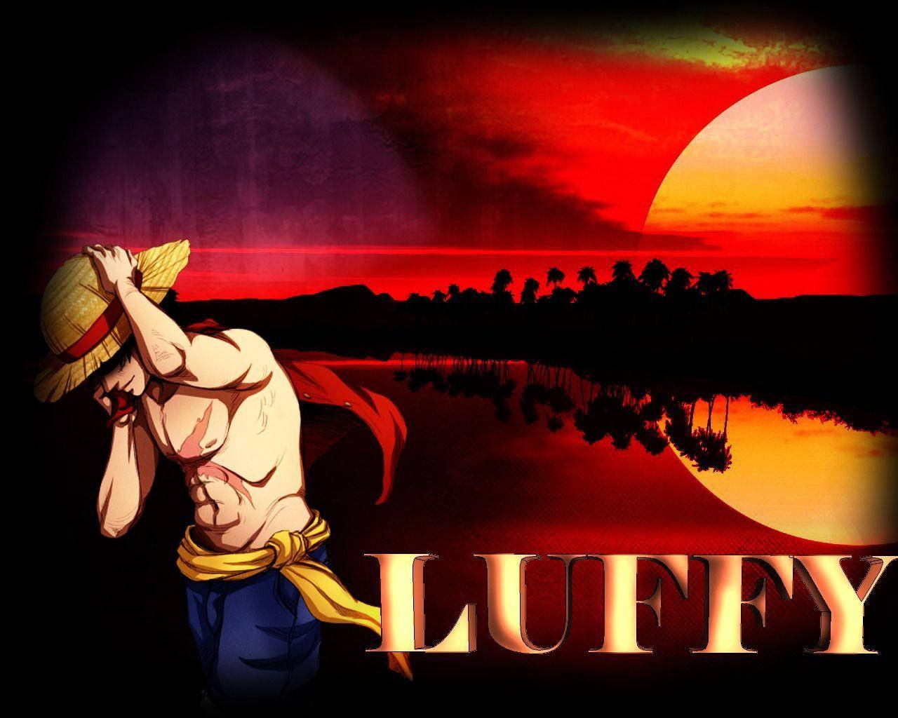 Poster Luffy Bầu Trời Đỏ Hình nền