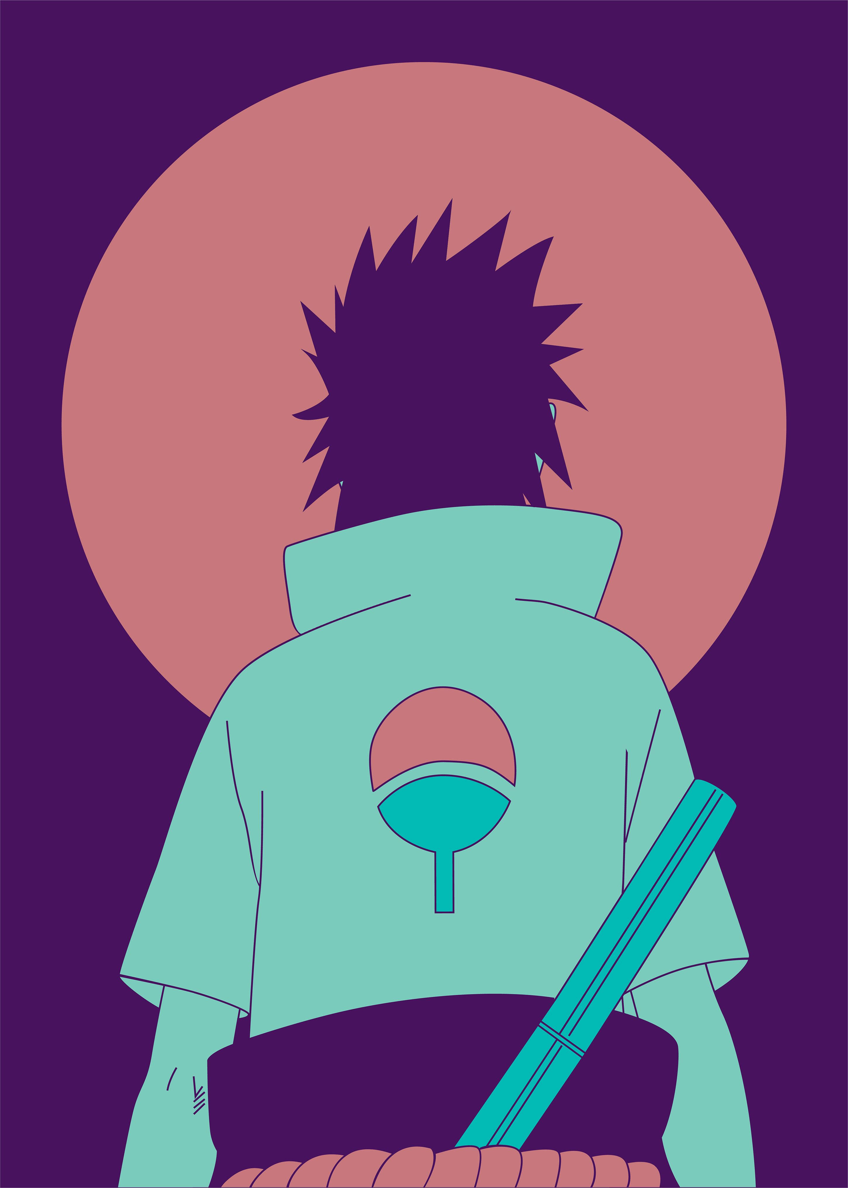 Poster Naruto Sasuke Từ Phía Sau Hình nền