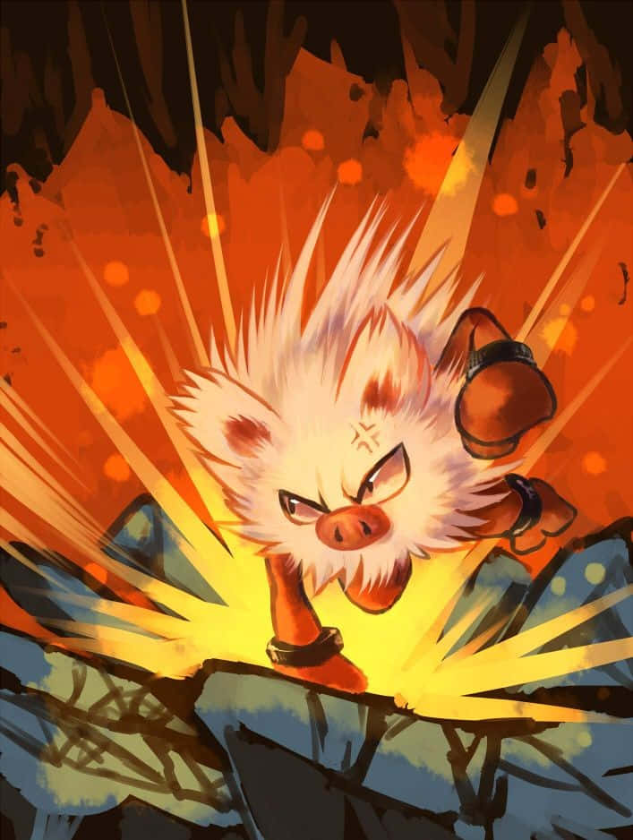 Primeape hung dữ tung cú đấm Pokemon Hình nền