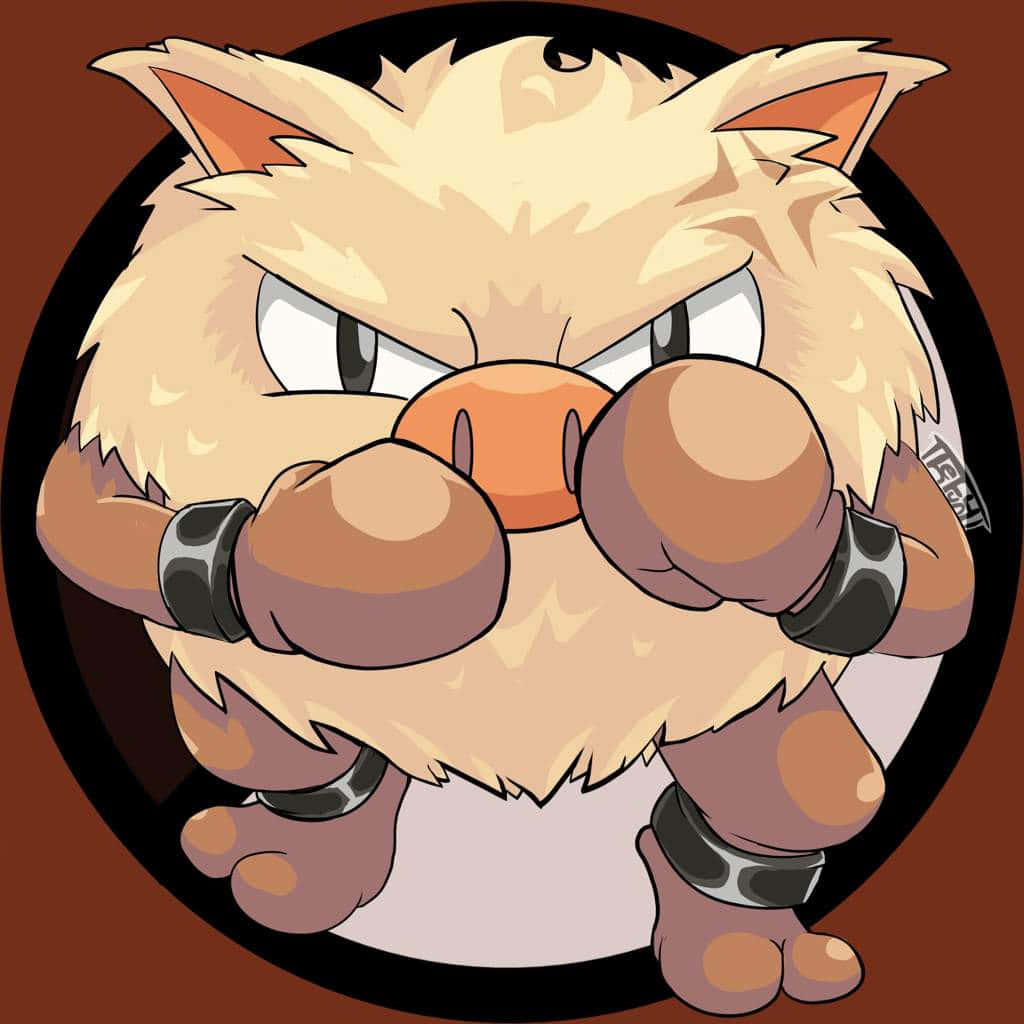 Primeape Pokemon Trong Tư Thế Chiến Đấu Hình nền