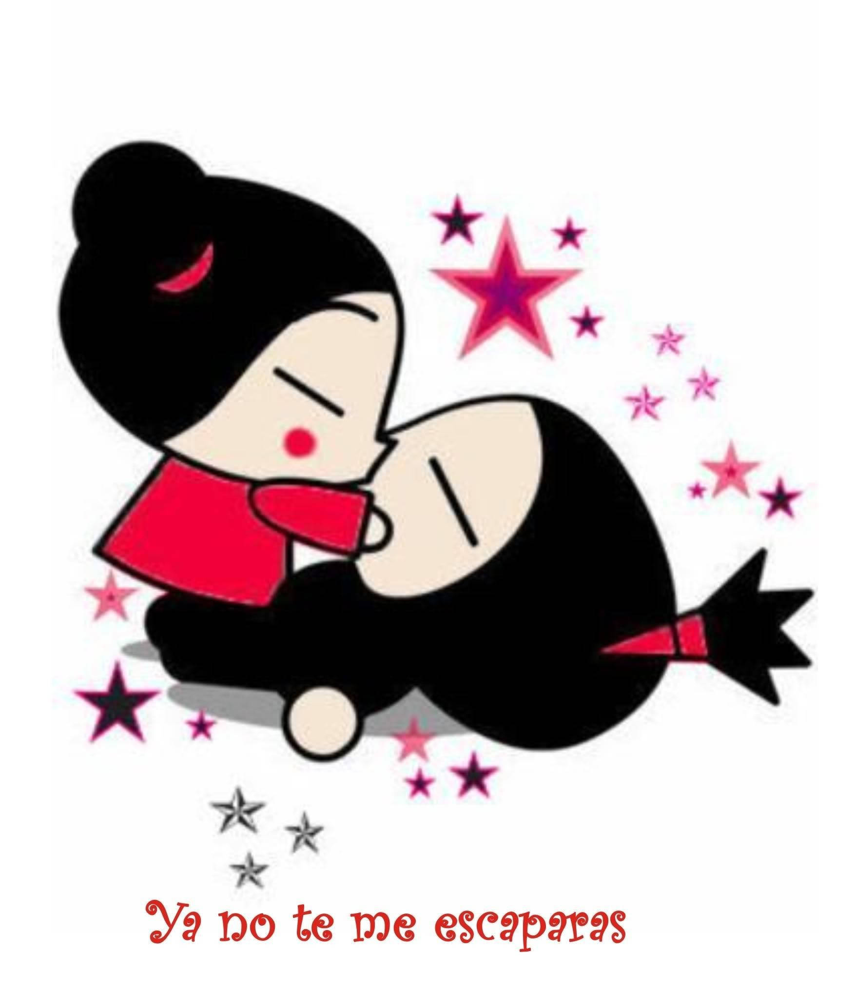 Pucca hôn Garu kèm câu trích dẫn Hình nền