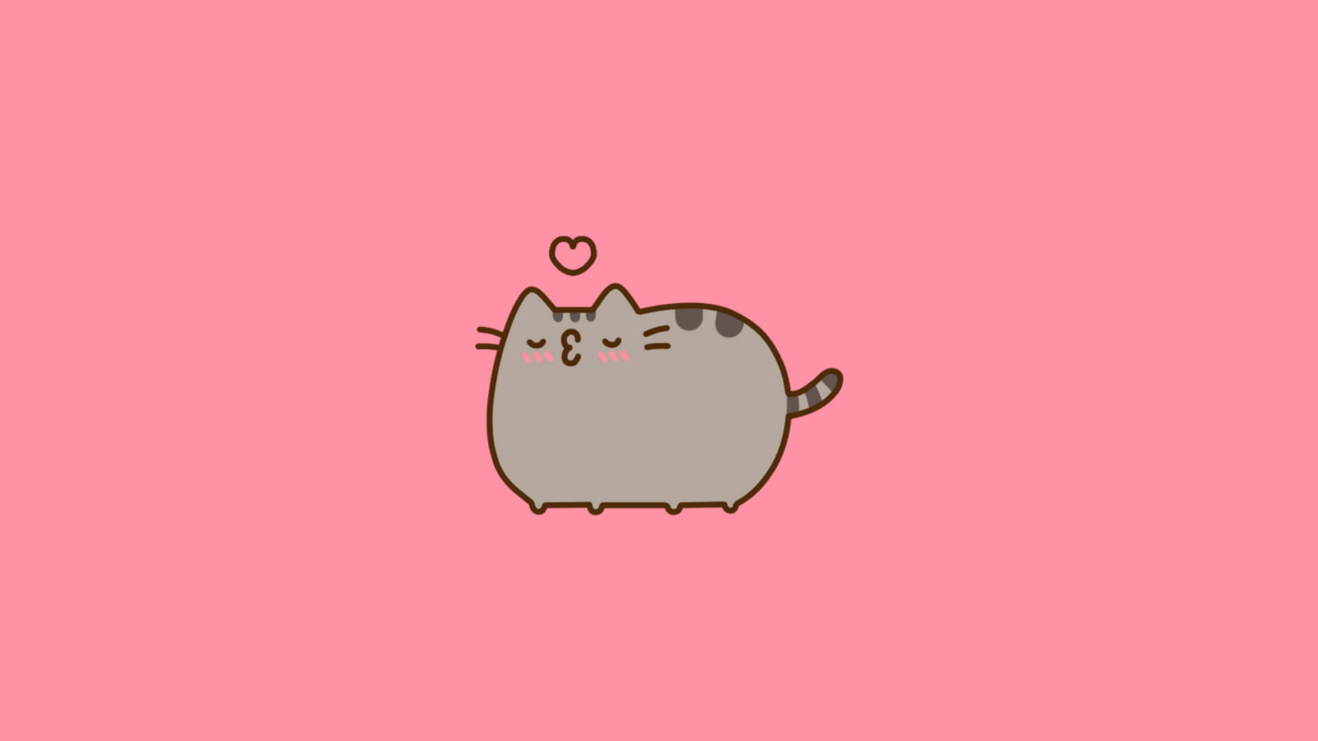 Pusheen dễ thương HD hôn gió Hình nền