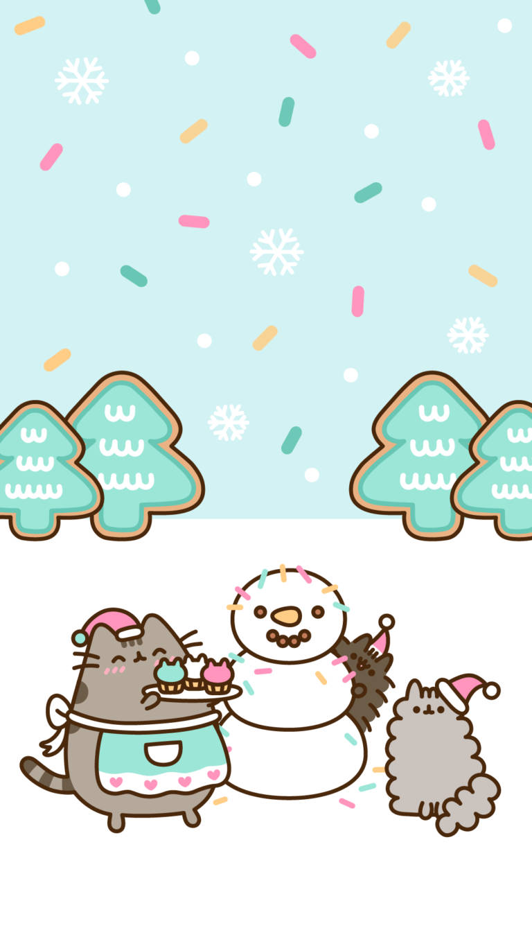 Pusheen Dễ Thương HD Mừng Giáng Sinh Hình nền