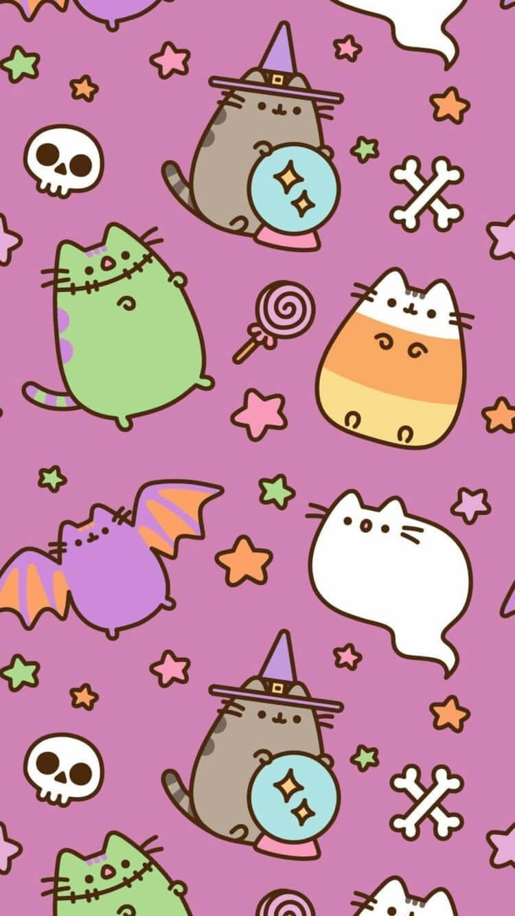 Pusheen Halloween Dễ Thương HD Hình nền