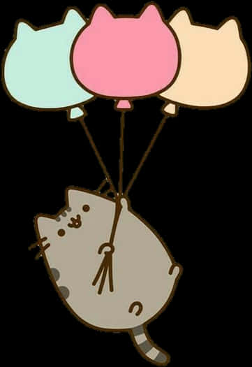Pusheen Khinh Khí Cầu Bay Hình nền