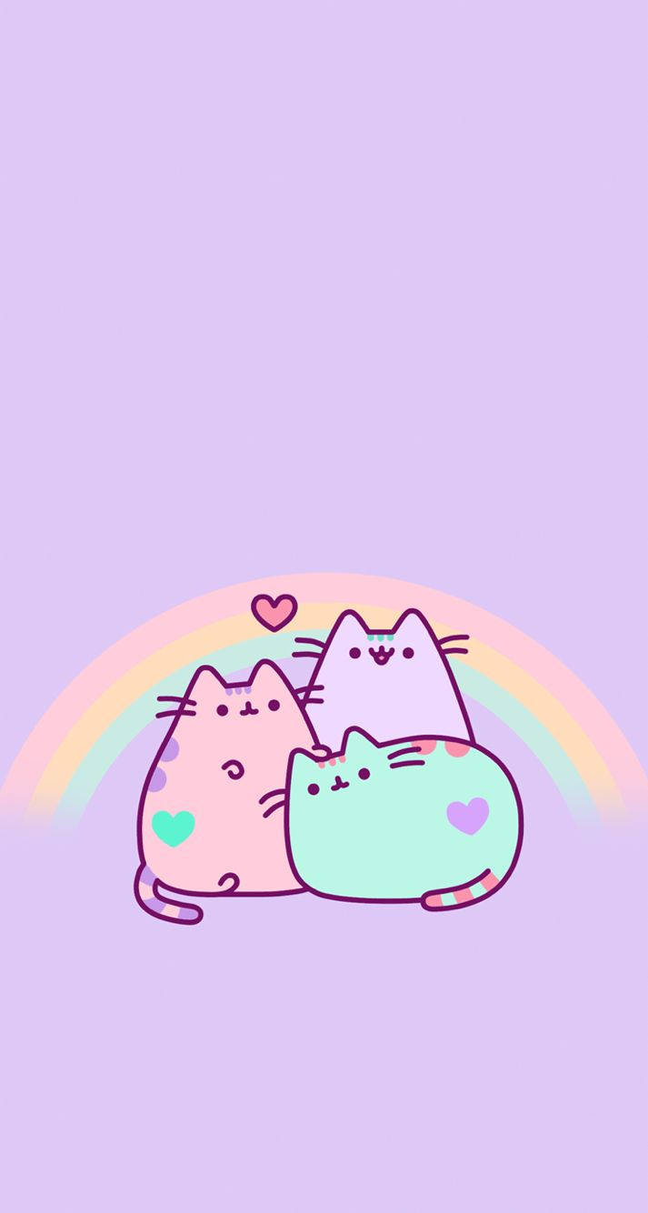 Pusheen Màu Pastel Đáng Yêu Mang Lại Niềm Vui Hình nền