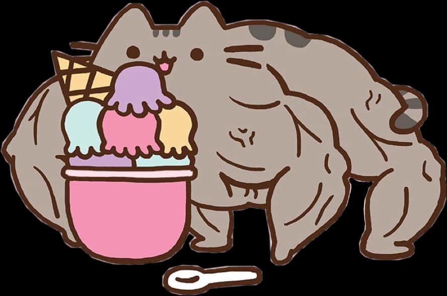 Pusheen với kem Hình nền