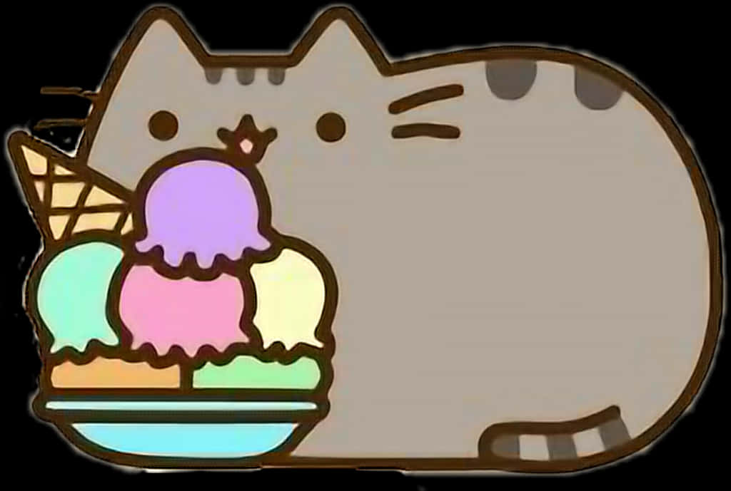 Pusheen với Kem Hình nền