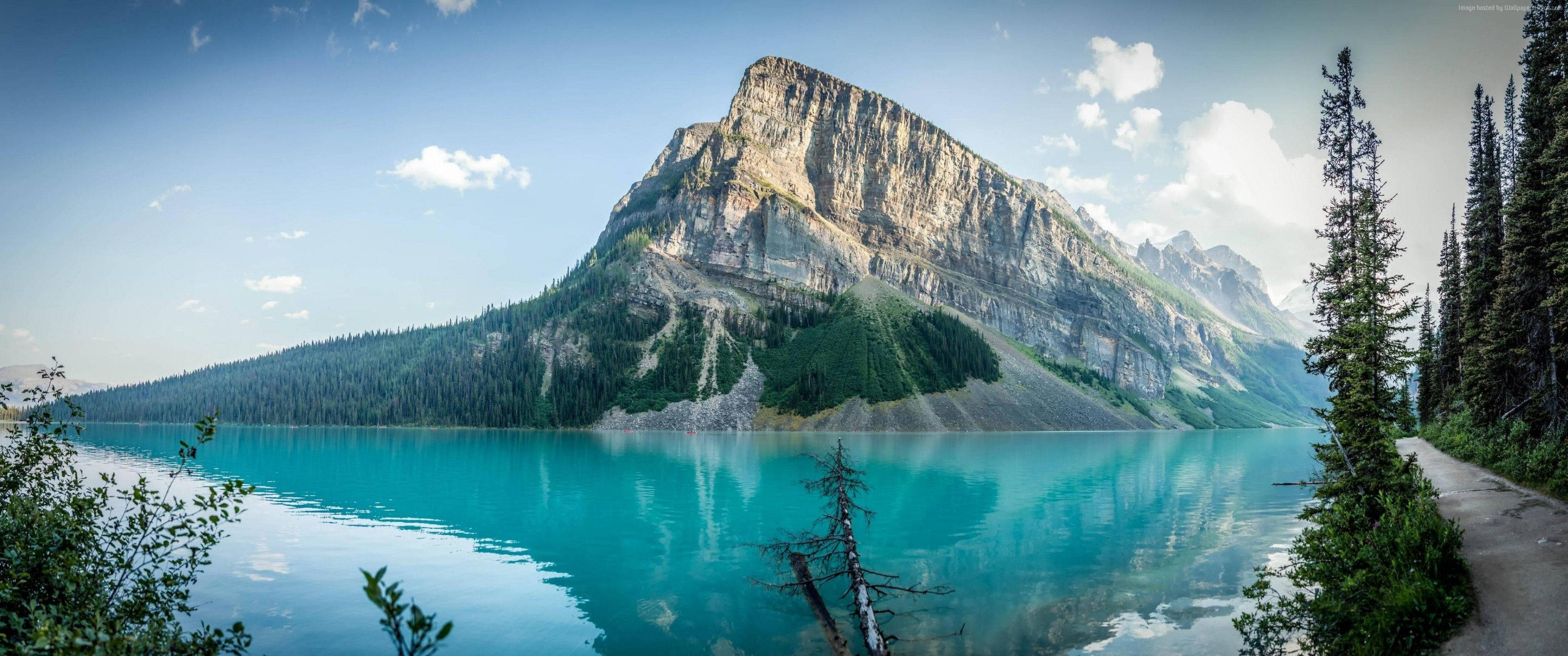 Quang cảnh hùng vĩ của núi Alberta ở độ phân giải 3440x1440 Hình nền