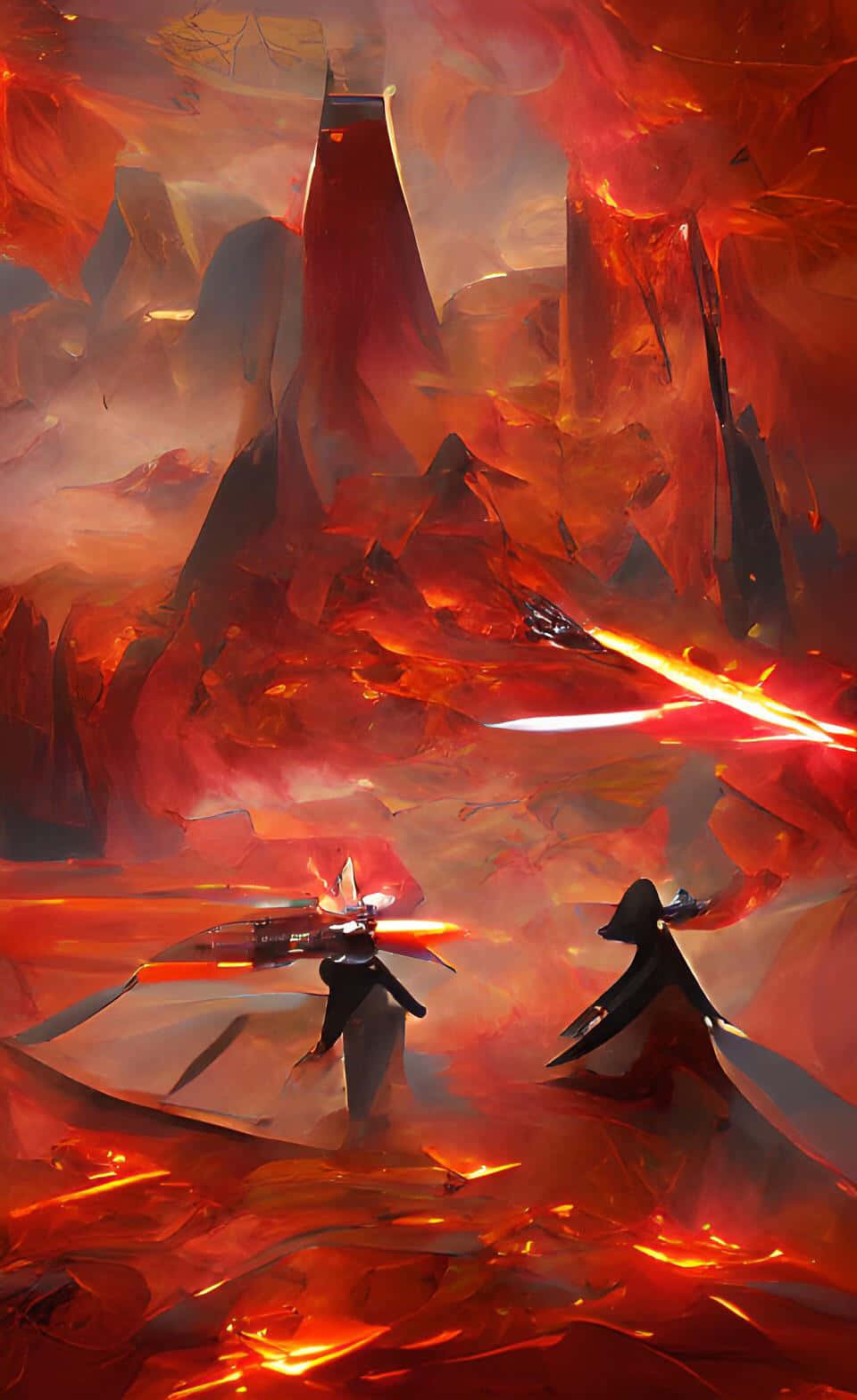 Quang cảnh ngoạn mục của cảnh quan núi lửa Mustafar Hình nền
