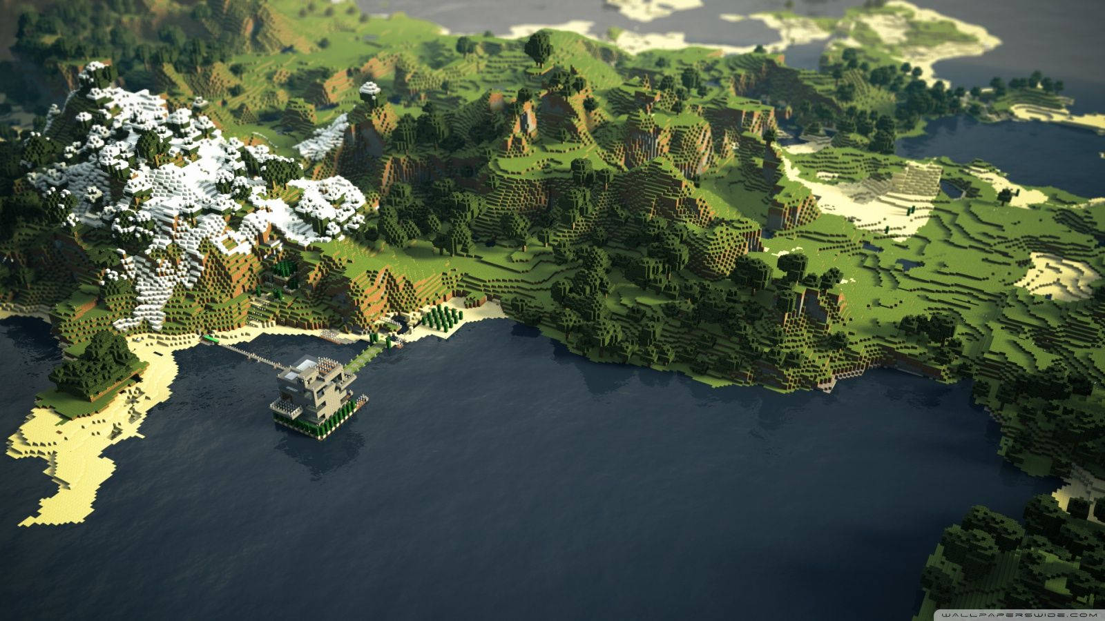 Quang cảnh rừng đại dương Minecraft Hình nền
