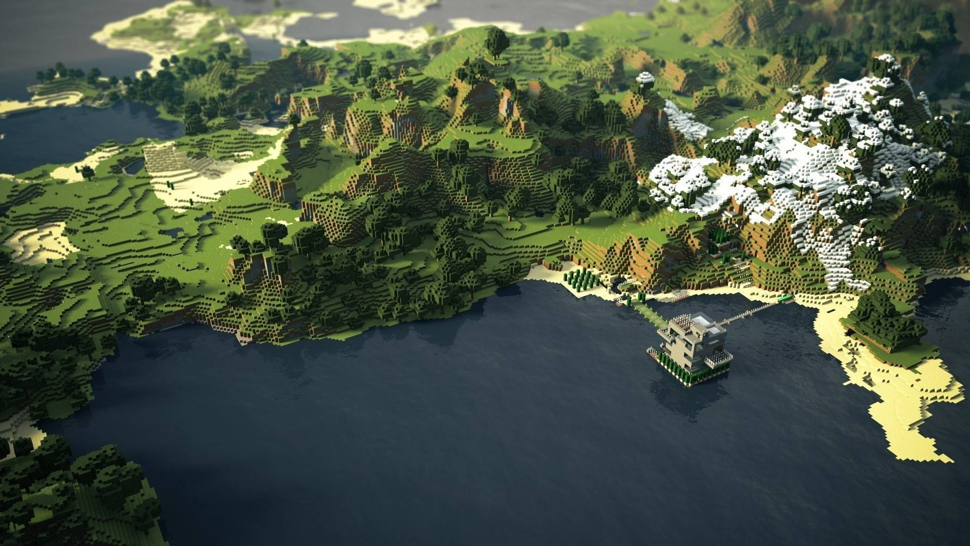 Quang Cảnh Rừng Sinh Thái Trong Minecraft Hình nền