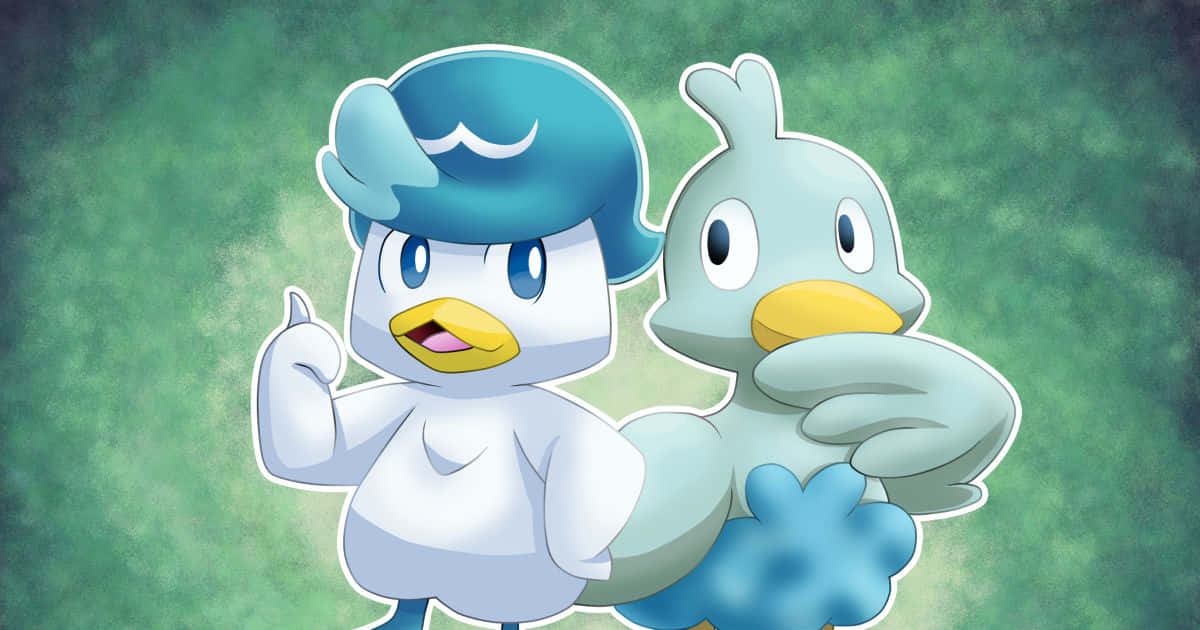 Quaxly và Ducklett trên nền xanh Hình nền