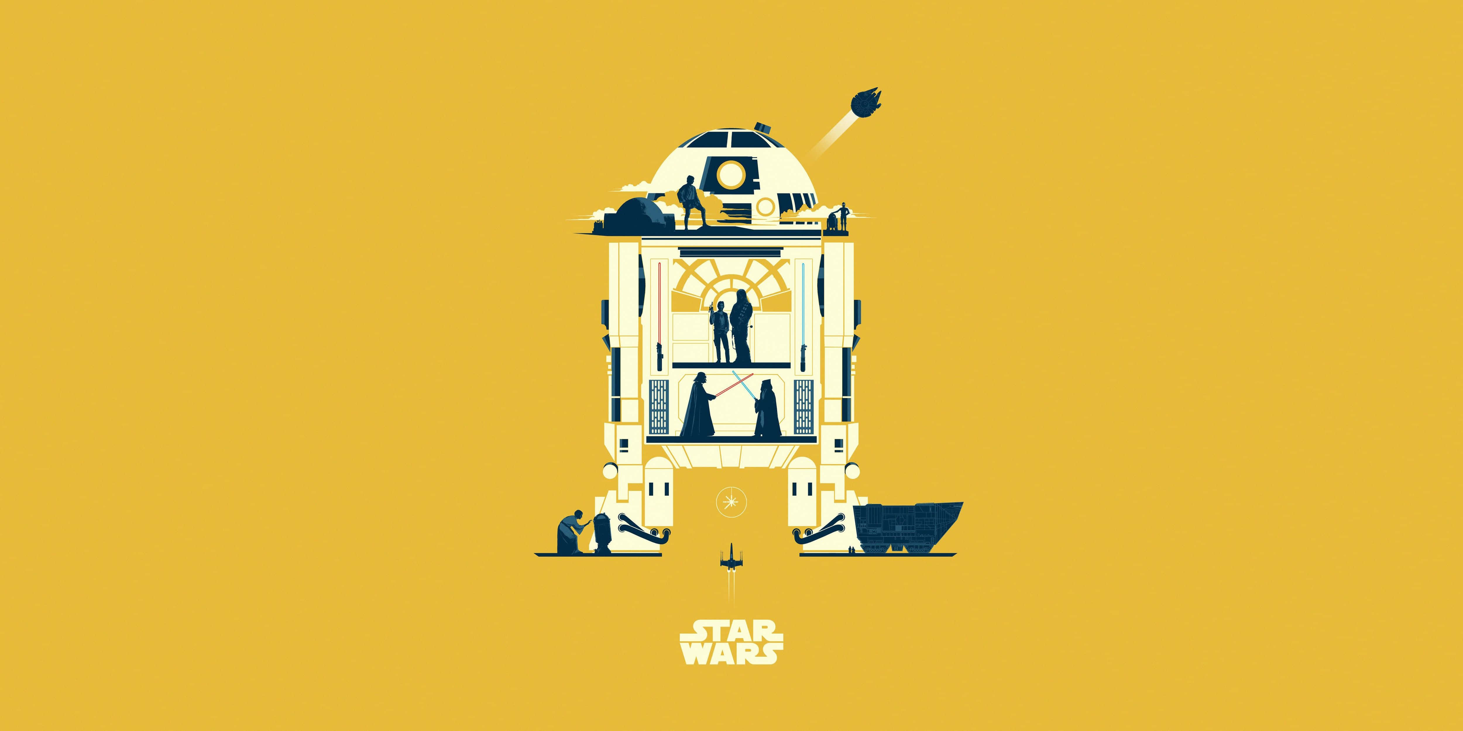 R2-D2 vàng cho iPad Hình nền