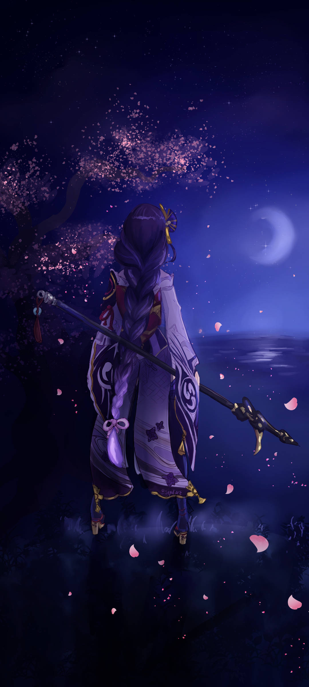 Raiden Shogun Đêm Đầy Sao Hình nền