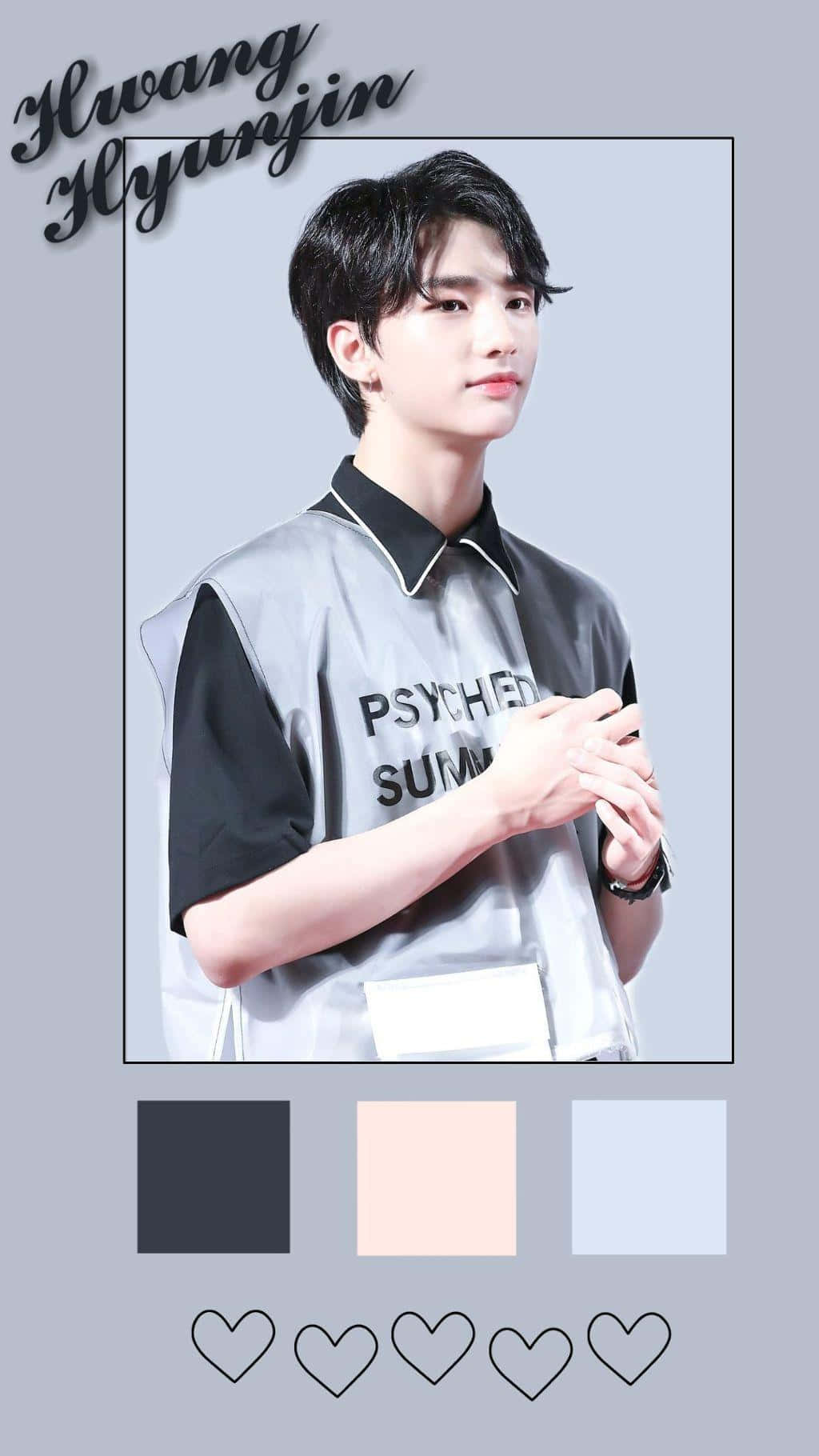 Rapper Hàn Quốc Hwang Hyunjin nền xám Hình nền