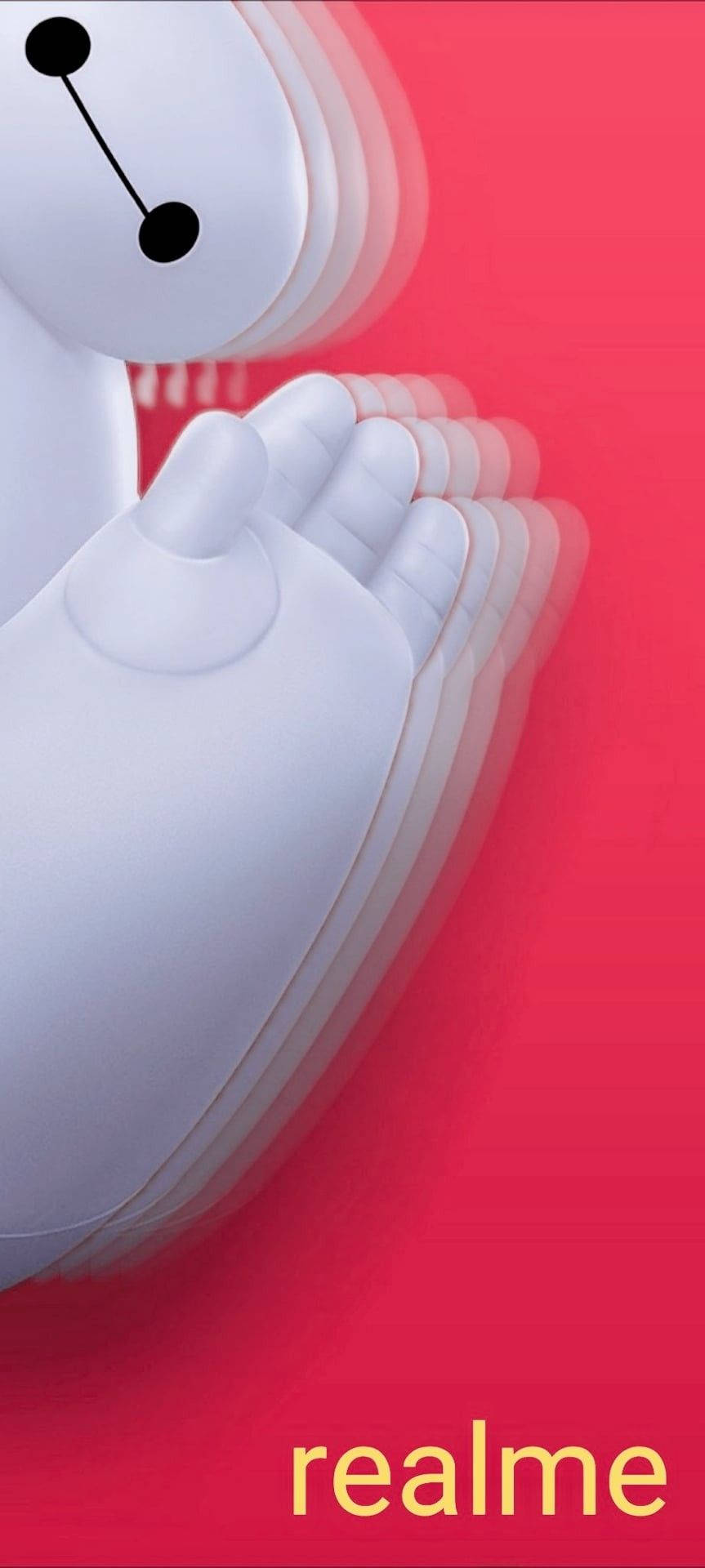 Realme 6 Punch Hole Baymax vẫy tay Hình nền