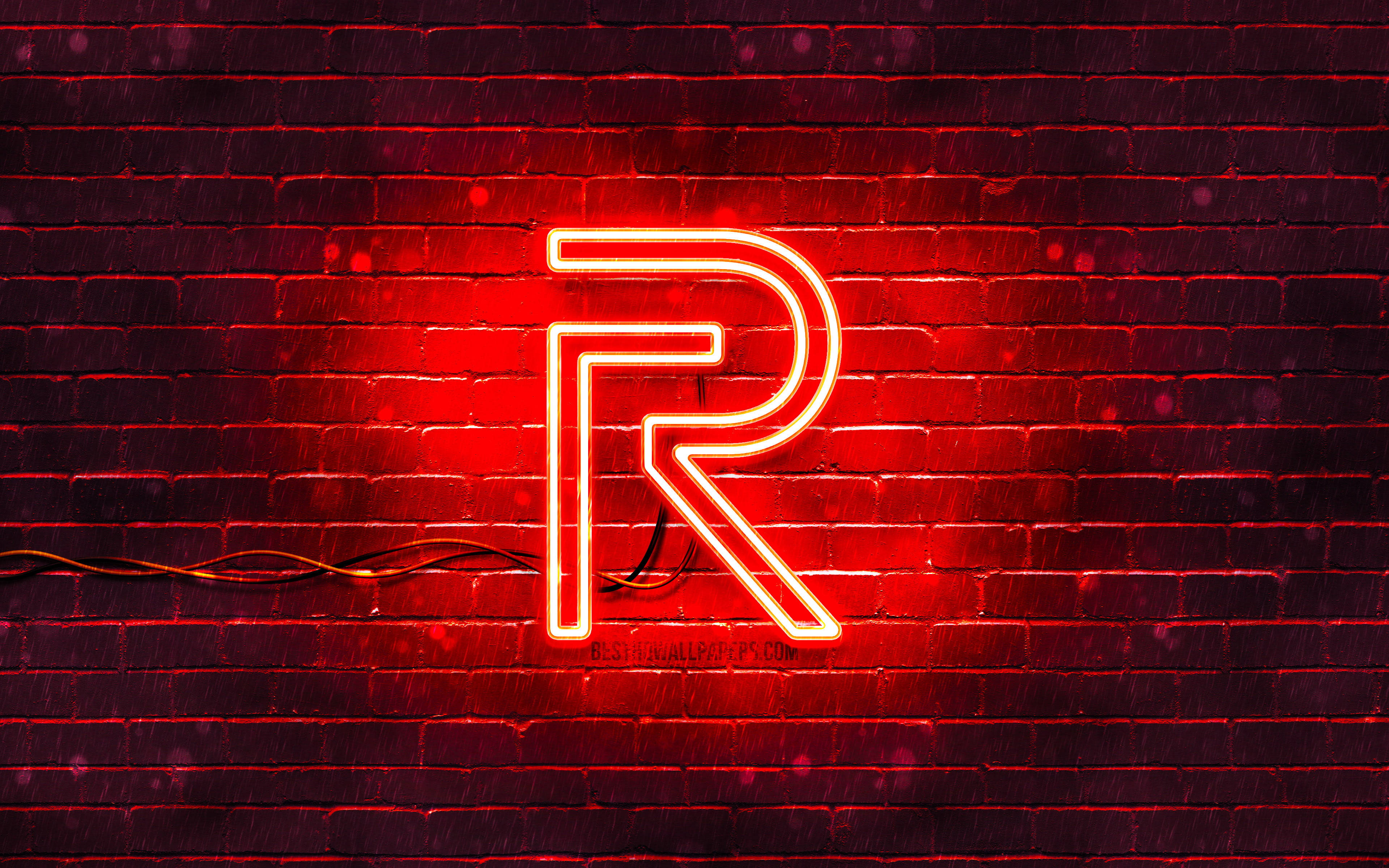 Realme Logo Neon Sign Đỏ Hình nền