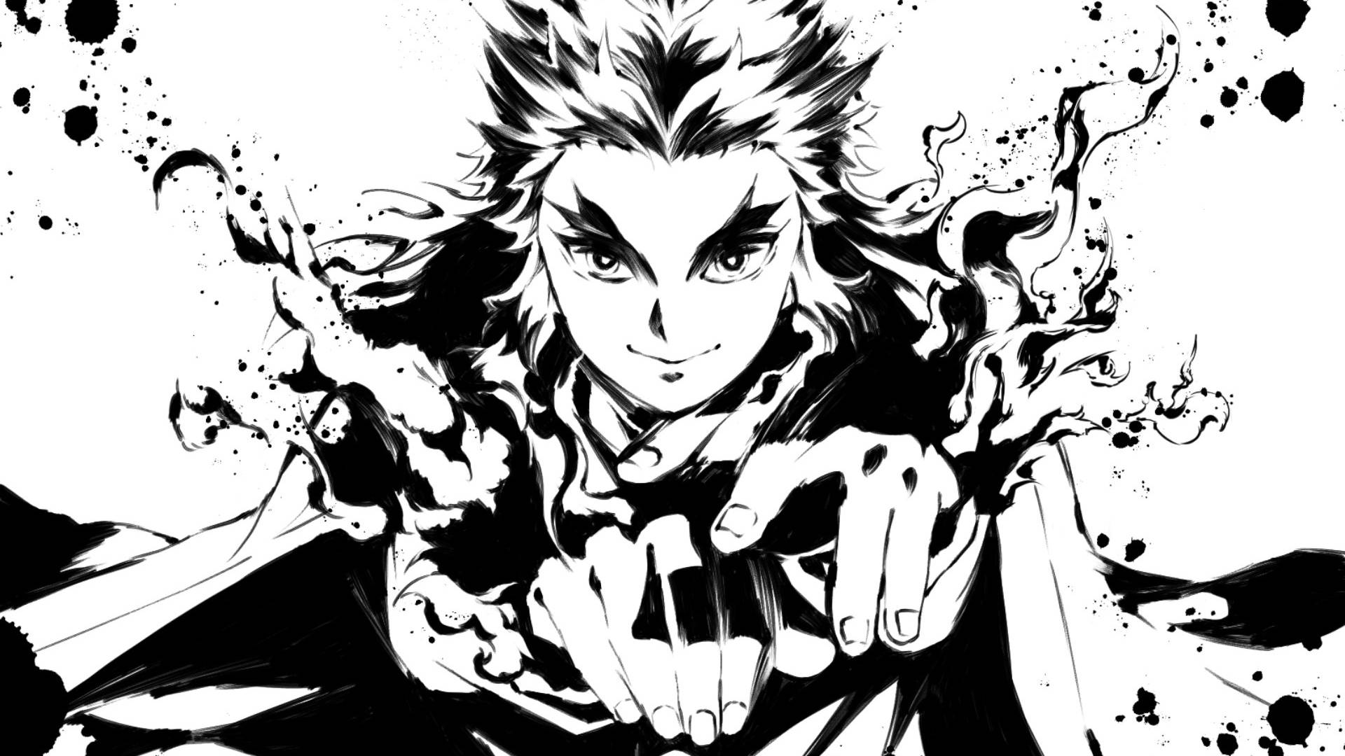 Rengoku Kyōjurō Trắng từ Demon Slayer Hình nền