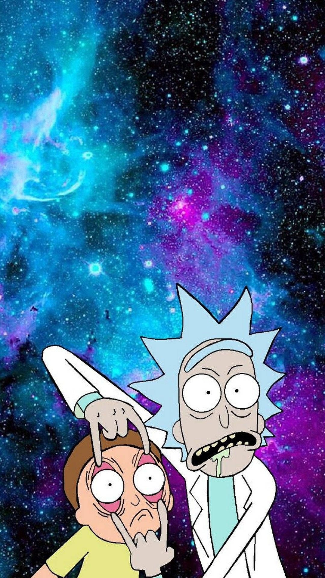 Rick And Morty Điện Thoại Tím Ngân Hà Hình nền