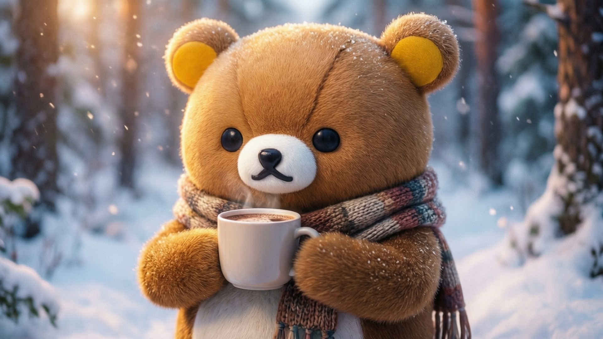 Rilakkuma mùa đông ấm áp Hình nền