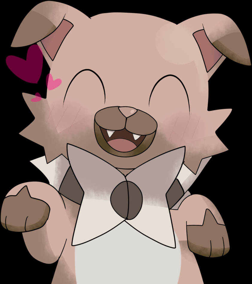 Rockruff Hạnh Phúc Ửng Hồng Hình nền