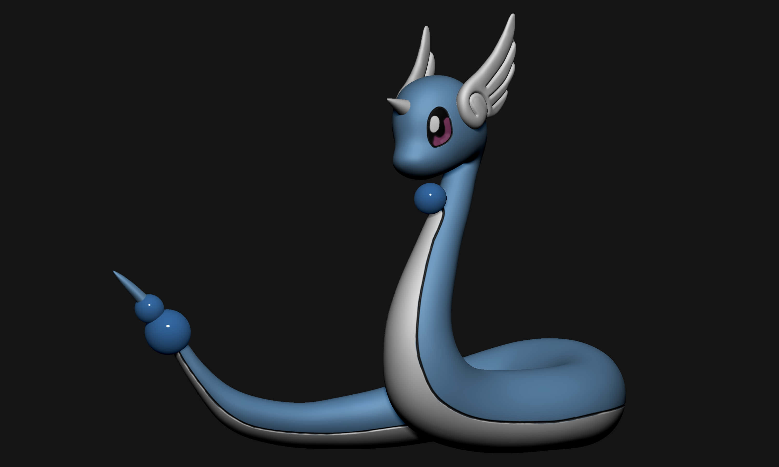 Rồng 3D Dragonair Pokemon Trên Nền Đen Hình nền